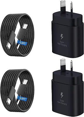 $34.74 • Buy 25W Super Fast Charger, 2PACK USB C Wall Charger With 6.6 FT Type C Cable For Sa