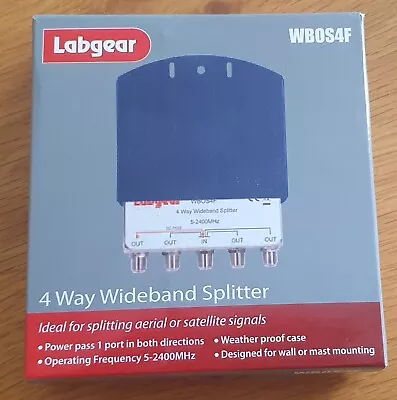 Labgear 4 Way VHF/UHF TV Aerial  Freeview Masthead Splitter Combiner • £4.99
