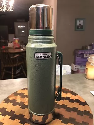 Vintage Stanley Aladdin Green Vacuum Bottle Thermos A-944DH 1 Quart Made In USA • $19.95