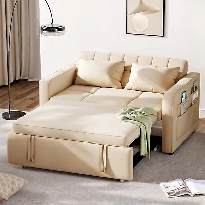 Sofa Bed Sleeper Sofa 3 In 1 Pull Out Couch Bed Loveseat Sofa Adjustable Backres • $275.99