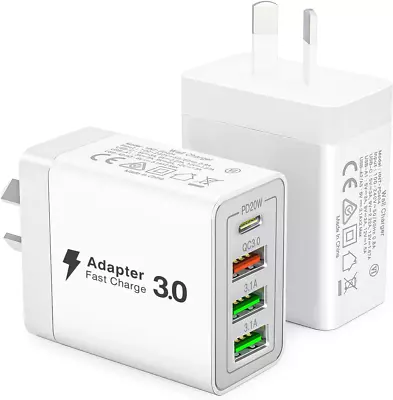 40W USB-C Fast Wall ChargerDurable 4 Port QC+PD 3.0 Power AdapterDouble Fas... • $21.86