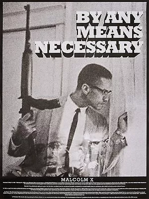 Malcolm X Poster By Any Means Necessary Black History Wall Art Print (18x24) • $16.50