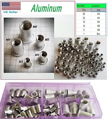 Kit Metric Rivet Nut Aluminum  Rivnut Nutsert Assort  M4 M5 M6 M8 65 QT • $9