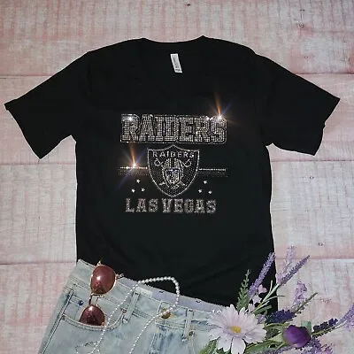 Las Vegas Raiders Rhinestone New Womens VNeck Sizes Sm Thru 4X Womens Sizing • $34.99