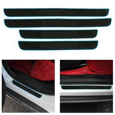 4Pcs Blue Rubber Car Door Scuff Sill Cover Panel Step Protector For VOLKSWAGEN • $10.88