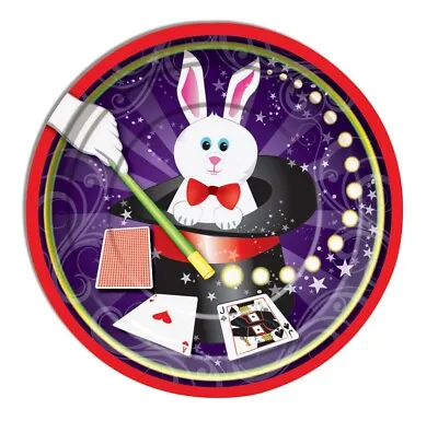 Magic Rabbit Show Magician 9  Paper Plate Birthday Party Decor Tableware 8pcs/pk • £4.77