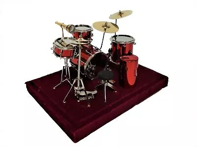 Dolls House Drum Kit Red Miniature Pub Group Band Concert Instrument 1:12 Scale • $94.48