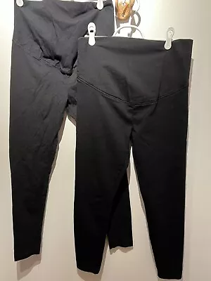 2 Black Size Medium Old Navy Maternity Leggings • $12