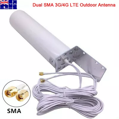 Dual SMA Male 3G 4G LTE Signal Booster Antenna Outdoor Fixed Bracket WallMount • $32.35