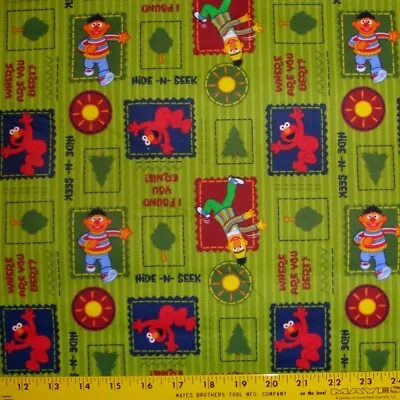29 Inch Elmo Ernie Hide-N-Seek I Found You Sesame Street Flannel Fabric 5/6 Yard • $7.65