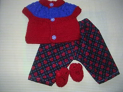 Dolls Clothes Cardigan/trousers/shoes For Baby Born/Tiny Tears 17  43cm • £4.99