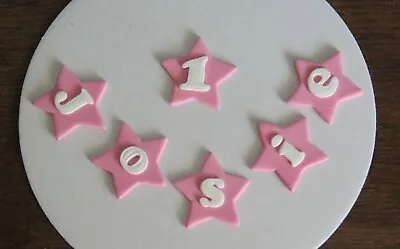 Personalised Edible Stars With Letters Name Numbers Age Cake Topper Decoration • £3