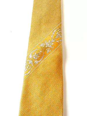 NEW VERSACE Icon Chain Medusa Head Logo Baroque Print Men's Silk Tie Gold ITALY • $175