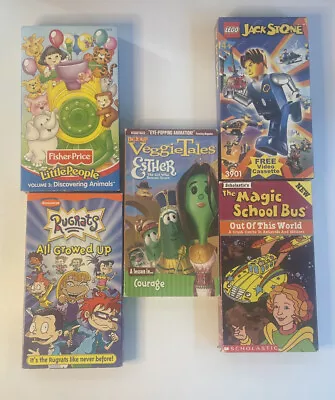 Lot Of 5 Kids VHS Tapes Movies Children Family Lego Magic School Bus Rugrats + • $7.99