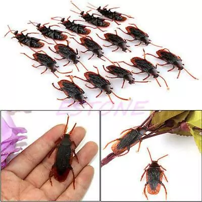 Pop Fake Cockroach Prank Fun Joke Trick Kids Insect Bug Best Gift Plastic Toy • £2.89