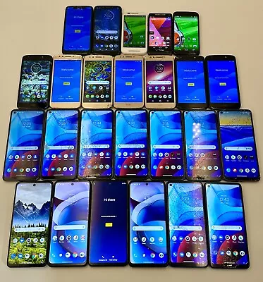 Lot Of 25 Mixed Motorola Moto Smartphones - For Parts Only - Mixed GB - Read! • $375