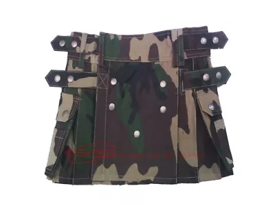 Army Camouflage Utility Cotton Kilt | Camo Kilt For Women Skirt With Four Cargo • $44.99