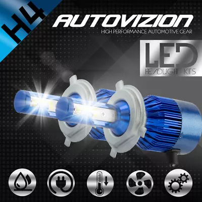 AUTOVIZION 488W 48800LM H4 9003 HB2 CREE LED Headlight Bulbs Kit 6000K • $22.99