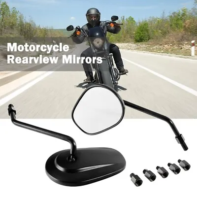 Black Motorcycle Oval Rearview Side Mirrors For Yamaha VStar 650 XVS650 Custom • $35.99