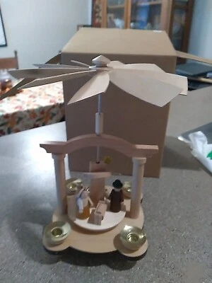 $19.99 • Buy GERMAN  PYRAMIDE CHRISTMAS NATIVITY  Carousel Wood  Original Box