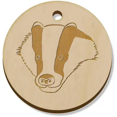 $7.57 • Buy 11 X 34mm 'Badger Face' Wooden Pendants / Charms (PN00016404)