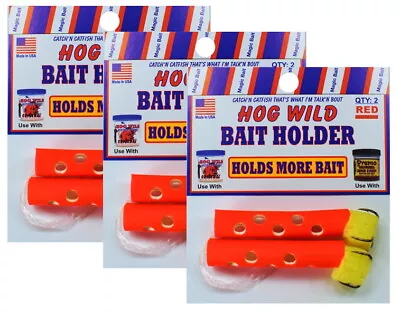 Lot 3 Magic Bait 48-59 Catfish Bait Red Hog Wild Bait Dipper Worm Holder 2 Pack • $12.98