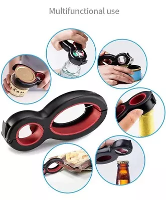 Wacnune 6 In 1 Multi Opener All In One Bottle Opener Can Soda And Jar For • £4.84