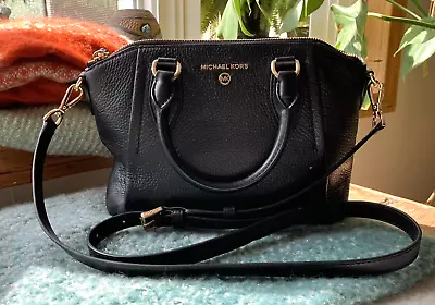 Michael Kors Black Satchel Handbag Purse With Handles And Removable Strap • $62