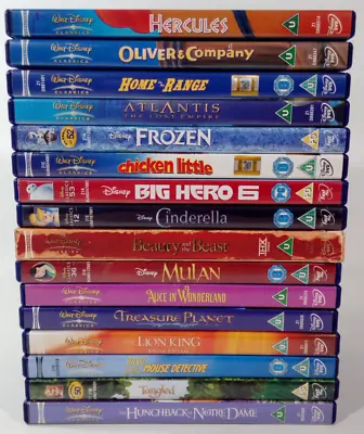 16 DISNEY Animated Classic DVD Bundle - Mulan Cinderella Lion King Hercules • £9.99