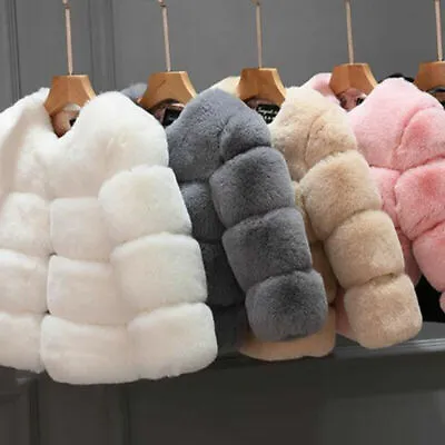 NEW Kids Faux Fur Baby Thick Parka Girl Warm Coat Jacket Coat Outerwear Children • £20.60