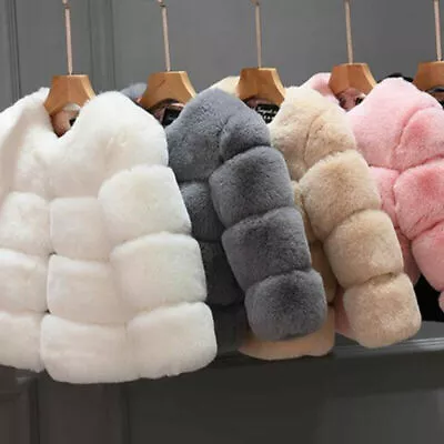 NEW Kids Faux Fur Baby Thick Parka Girl Warm Coat Jacket Coat Outerwear Children • £21.06