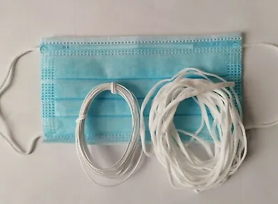 5 - 200 Meter Elastic Cord Strings 3mm Nose Bridge Face Masks 1st Class UK P/P • £35.99