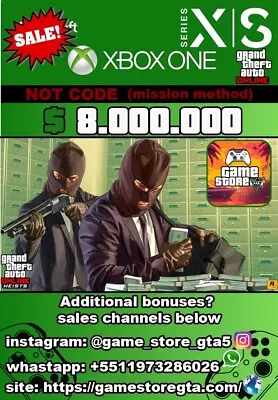 Gta 5 Xbox One And Xbox Series S/x Money Online $8.000.000 (not Code) • $23.99