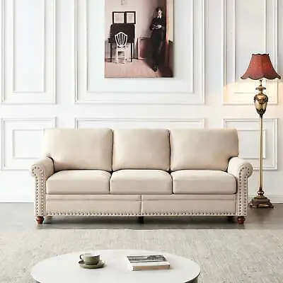 Almond Beige Fabric Upholstery Sofa/Livingroom Couch/Two Seater/Three Seater • $568.86