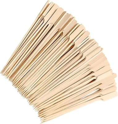 £3.85 • Buy 8-Inch Bamboo BBQ Skewers Sticks 50pcs For Barbecue Kebab Fruit Wooden Sticks