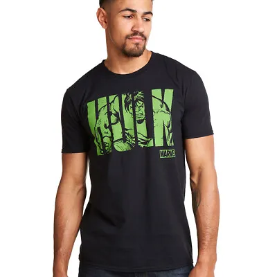 £16.99 • Buy Official Marvel Mens The Hulk Text T-shirt Black S-2XL