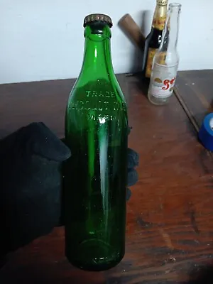Vintage Soft Drink Bottle Clicquot Club Trade Mark Embossed Aqua Blue Green • $5.50