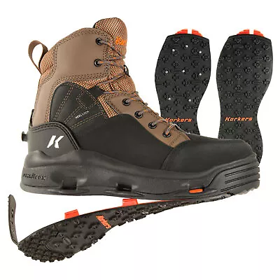Korkers BuckSkin Fly Fishing Wading Boots With Convertible Outsoles - All Sizes • $159.99