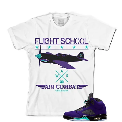 Tee To Match Air Jordan Retro 5 Alternate Grape Sneakers. Flight School Tee  • $24