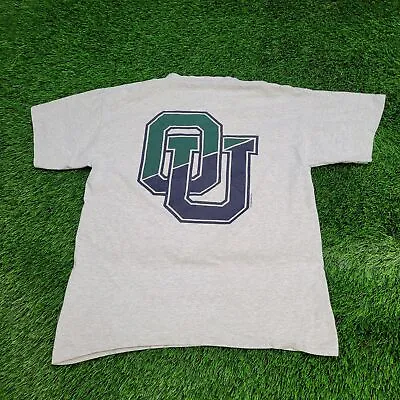 Vintage 80s Ohio University Shirt Mens Large Single-Stitch Gray Bobcats Spellout • $24.25