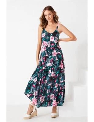 $23.78 • Buy Capture Button Through Tiered Dress Womens Clothing  Dresses Shirt Dress