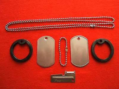 US Military/Boy Scout Dog Tags Kit P-38Silencerchain 2 Blank Tags Personalize • $12