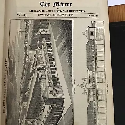 Antique Print 1833 - Covent Garden (New) Market London - General View • £12