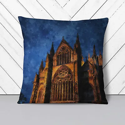 Plump Cushion Lincoln Cathedral In England Scatter Throw Pillow Cover Filled • £29.95