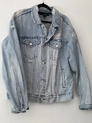 Ksubi M Distressed Denim Jacket In Vintage Wash • $38