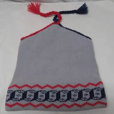 Vintage Ski Hat 90s 80s Black Maureen Of The Mews Knit Winter Hat Geometric • $12.95