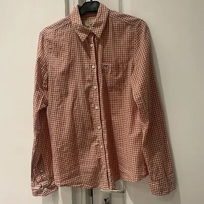 £4.99 • Buy Hollister Ladies Red & Cream Check Long Sleeve Shirt Size Medium