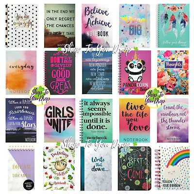 QUOTE NOTEBOOK VARIOUS DESIGNS Stationery Uni Exams Study School Book Office🍎 • £7.03