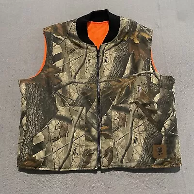 Vintage Realtree Vest Mens 2XL Hardwoods Camouflage Reversible Hunter Orange 90s • $35.88