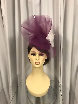 Snoxell Gwyther Fascinator 2310 Wedding Occasion Formal Races Magenta/White • £150